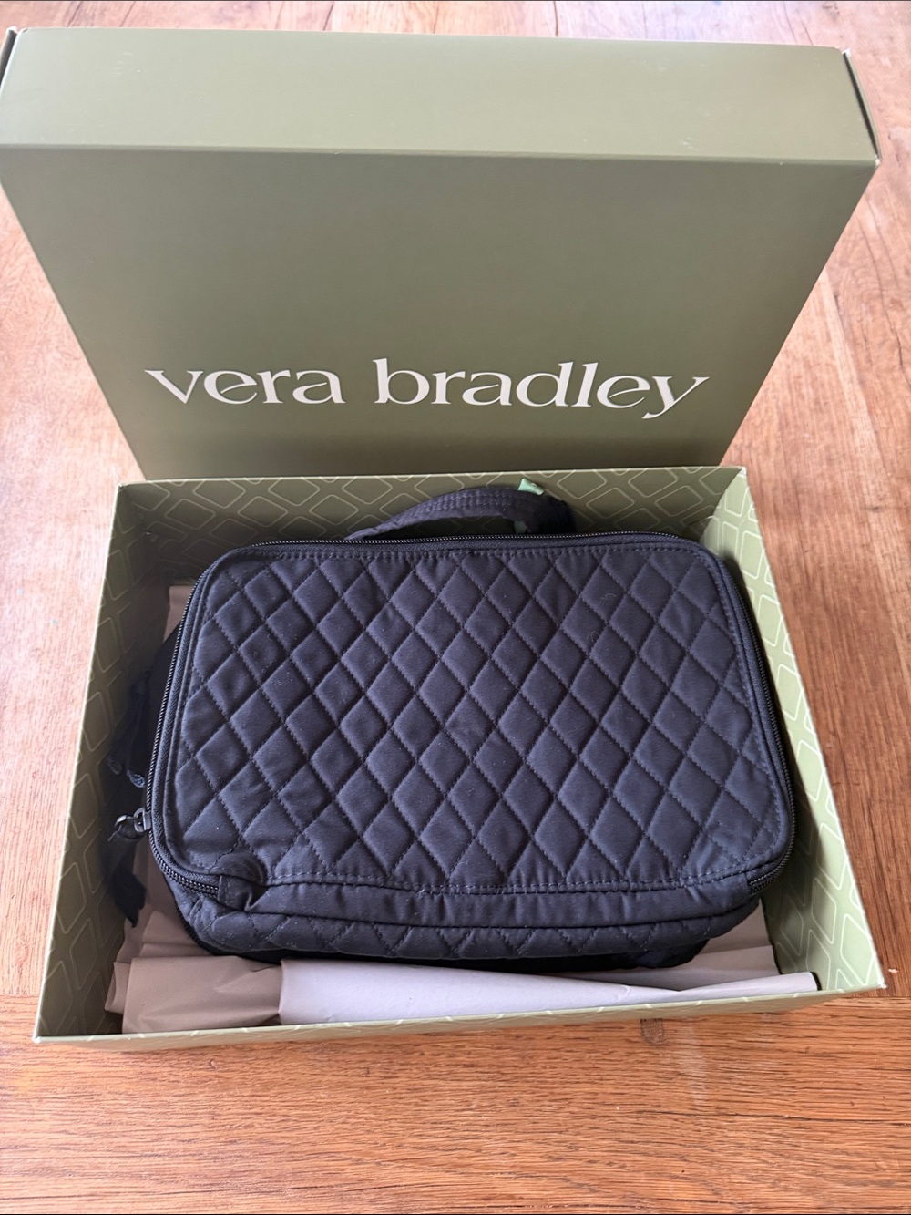 Vera Bradley Black Quilted Travel Organizer Ultimate Travel Case NWT
